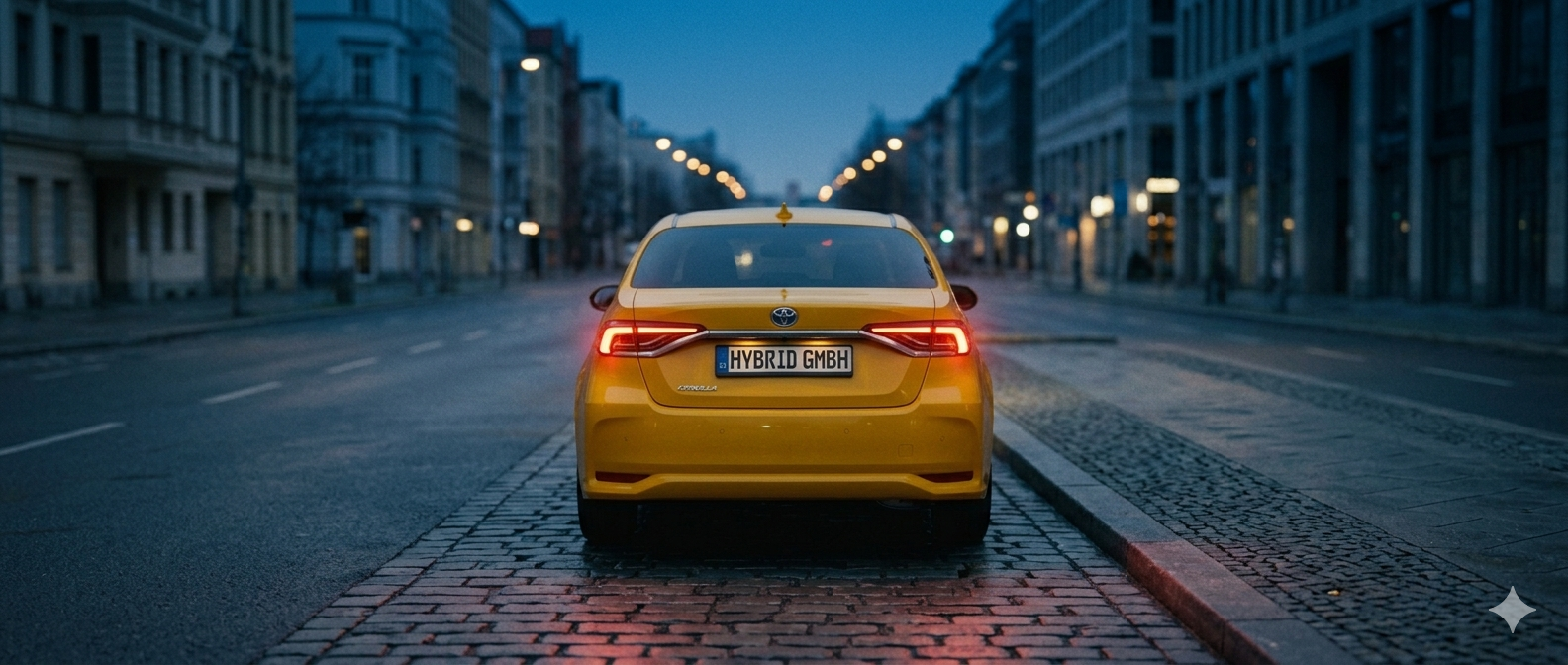 Hybrid Taxi at dusk