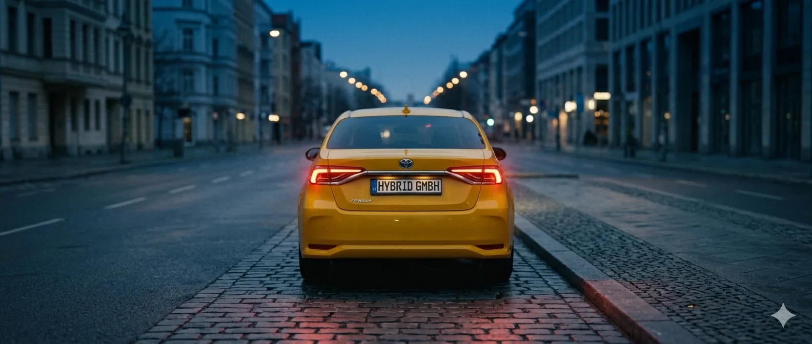 Hybrid Taxi at dusk