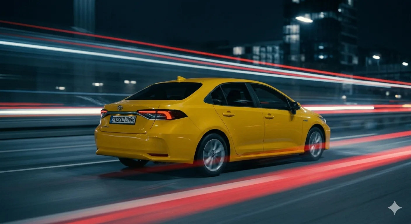Hybrid Taxi on the road