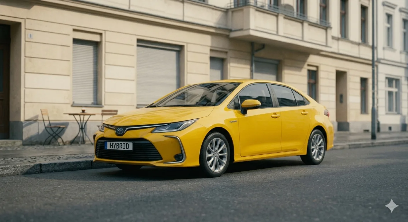 Hybrid Taxi waiting curbside
